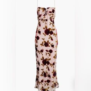 Rare London Burgundy Floral Maxi Dress